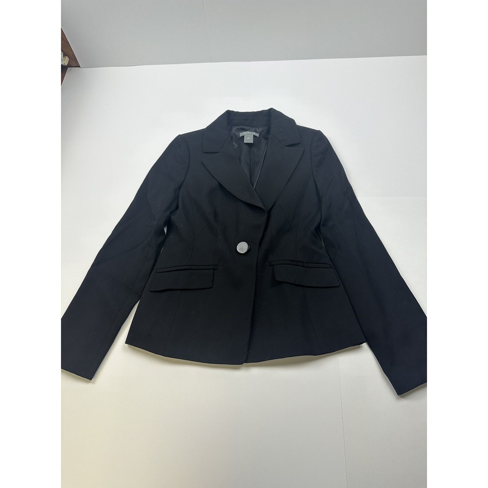 Ann Taylor Women Wool Blazer Coat Single Button Blazer Black Size 2